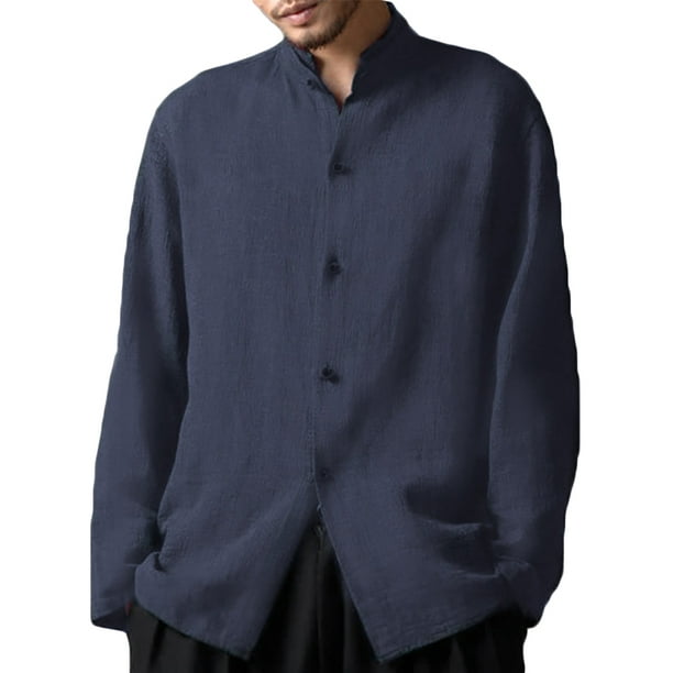 Domple Men Long Sleeve Patchwork Casual Button Down Relaxed Fit Shirt Domple Men Long Sleeve Patchwork Casual Button Down Relaxed Fit Shirt